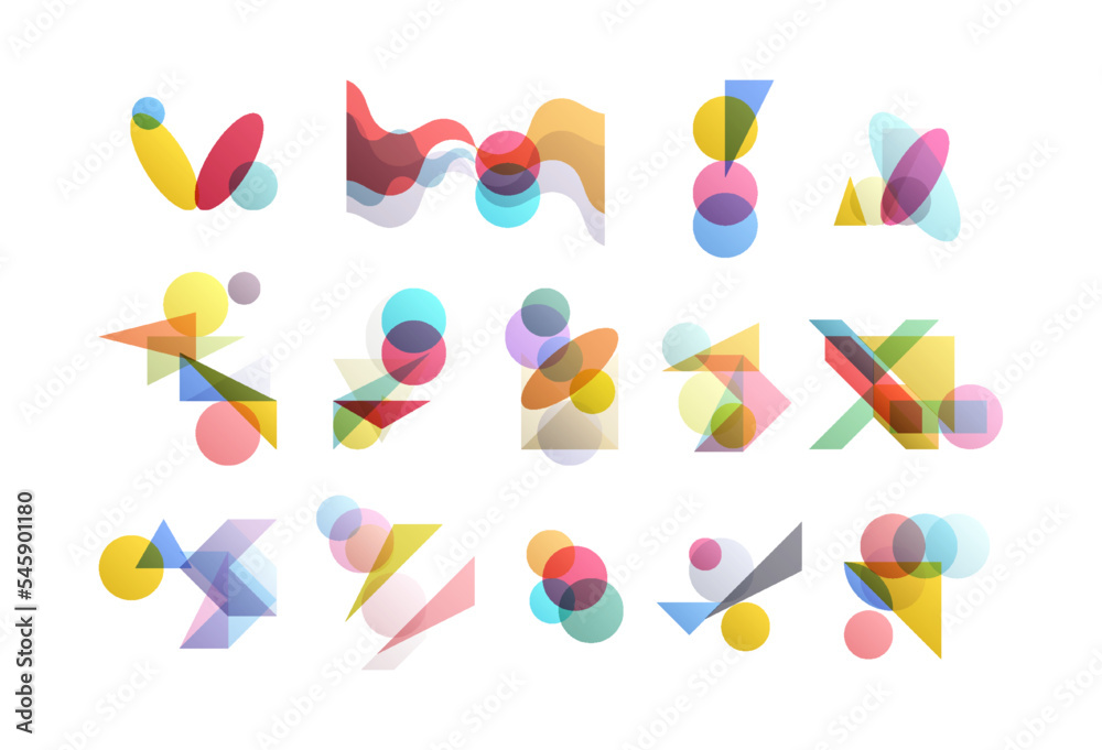 Wall mural abstract geometric design. vector illustration made of various overlapping elements. applicable for 