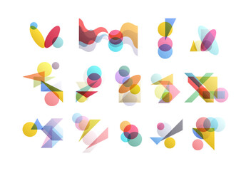 Abstract geometric design. Vector illustration made of various overlapping elements. Applicable for banners, placards, posters, flyers.