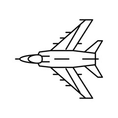 Fototapeta na wymiar military airplane aircraft line icon vector illustration