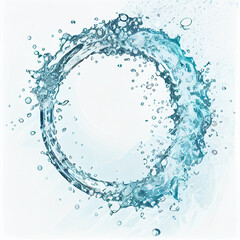 Cirle water splash of fresh water for package, advertising. Ecology concept.