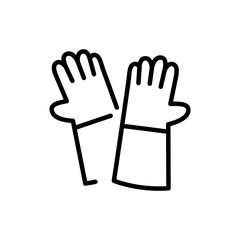 Protective gloves black line icon. Work uniform.