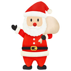 Santa Claus character watercolor illustration
