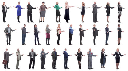 group of successful business people isolated on white