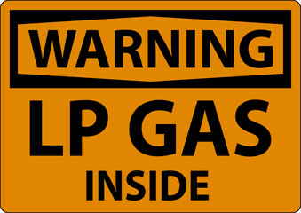 Warning Sign LP Gas Inside On White Background