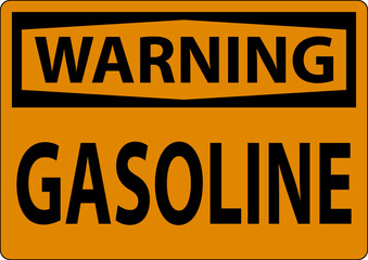 Warning Sign Gasoline Symbol On White Background