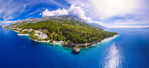 Blue lagoon, island paradise. Adriatic Sea of Croatia, Makarska, Brela 