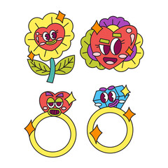 Retro Cartoon Mascot Illustration Character Expression.