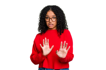 Young cute brazilian woman isolated rejecting someone showing a gesture of disgust.