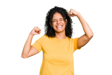 Young cute brazilian woman isolated raising fist after a victory, winner concept.