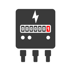 Electric meter glyph icon isolated on white background.Vector illustration.