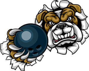 Bulldog Bowling Sports Mascot