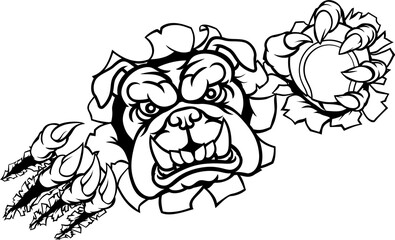 Bulldog Tennis Sports Mascot