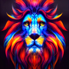 Fototapeta na wymiar Midjourney abstract render of a lion