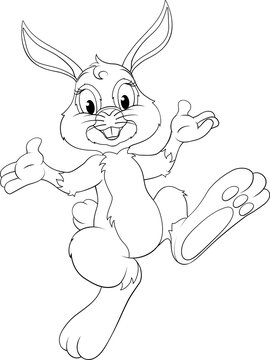 happy cartoon bunny rabbit jumping clip art preview