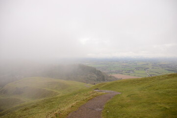 the views at the top of British camp during a foggy day