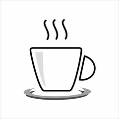 Simple and minimalist coffee cup icon illustration for design.