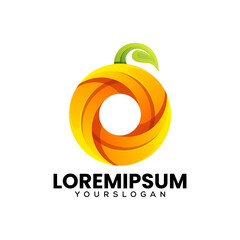 orange gradient logo design template