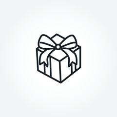 gift box isolated vector line icon.
