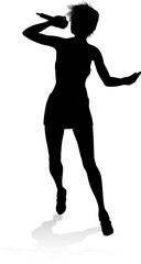 Female Lead Singer Pop Rock Star Silhouette