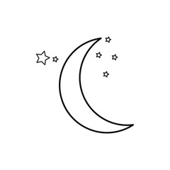 Moon icon, flat design illustration