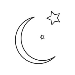 Moon icon, flat design illustration