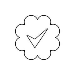 Verified, examine icon flat design illustration