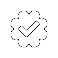 Verified, examine icon flat design illustration