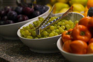 grapes. grapes for breakfast. detail. interior photo.