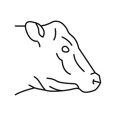 cow animal zoo line icon vector illustration