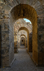 Obraz premium The Acropolis of Pergamon Ancient City Ruins in Bergama, Izmir, Turkey