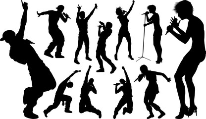 Singers Pop Country Rock Hiphop Star Silhouettes