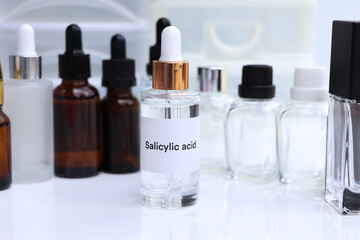 salicylic acid in a bottle, chemical ingredient in beauty product