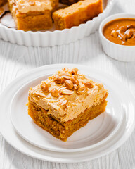 Sweet Peanut Butter Sheet Cake, top view