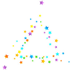 Rainbow Festive Confetti. Carnival Star Falling.