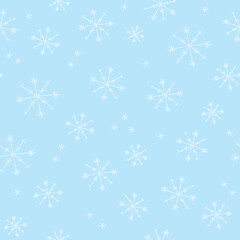 Seamless Blue Snowflake Pattern