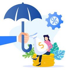 Illustration vector graphic cartoon character of insurance