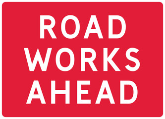 Road works ahead road sign icon 