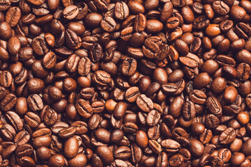 Roasted coffee beans background
