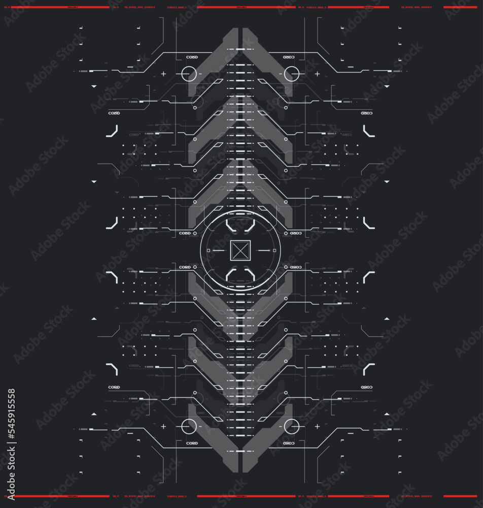 Poster cyberpunk futuristic poster. tech abstract poster template with hud elements. modern flyer for web a