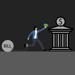 icon of a person who runs to pay bill