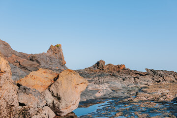 Fototapeta na wymiar BEAUTIFUL ROCKY BEACH OF MUTRIKU IN THE BASQUE COUNTRY