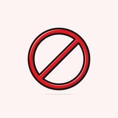 Red prohibited sign no icon warning or stop symbol safety danger isolated vector illustration