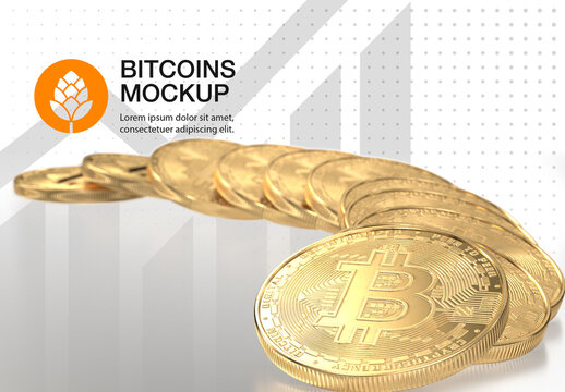 Golden Bitcoin Mockup