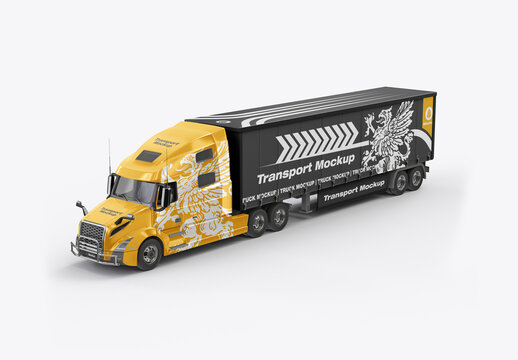 Classic American Heavy Truck Mockup