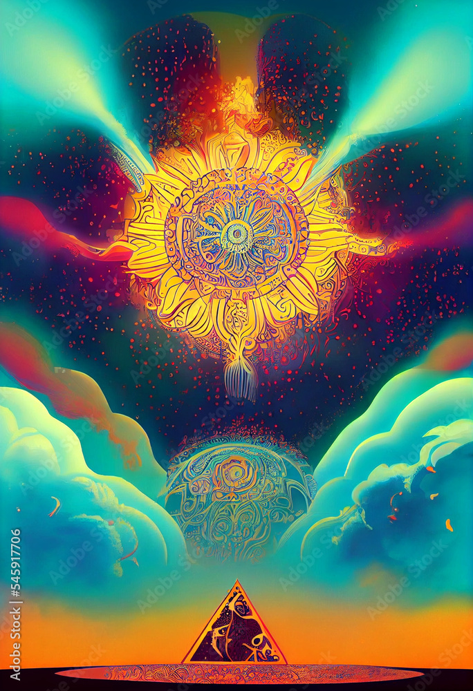 Canvas Prints sun and moon abstract