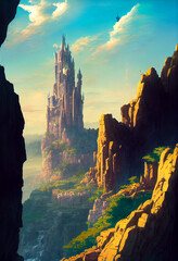 sunset over the cliffs