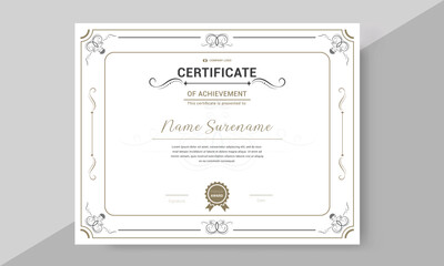 achievement certificate flourishes elegant vintage vector template