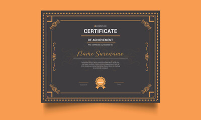 certificate or diploma retro vintage design