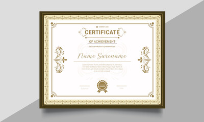 Retro vintage certificate or diploma template