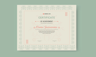Retro vintage certificate or diploma template